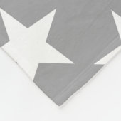 白い星スタイリッシュな灰色色の星のデザインのモダン フリースブランケット (角)