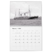 白い星ラインの船 カレンダー (2月 2026)