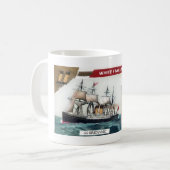 白い星ライン マグカップ (正面左)