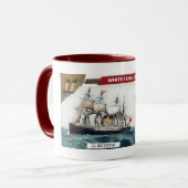 白い星ライン マグカップ (正面左)