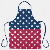 白い星付き青と赤の色のブロック エプロン (正面)