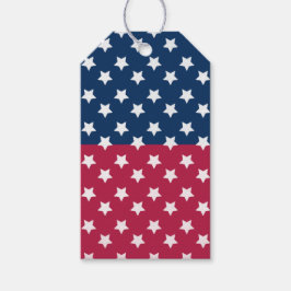 白い星付き青と赤の色のブロック ギフトタグ