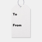 白い星付き青と赤の色のブロック ギフトタグ (裏面)