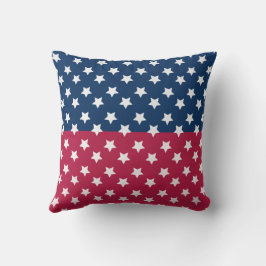 白い星付き青と赤の色のブロック クッション