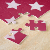 白い星付き青と赤の色のブロック ジグソーパズル (側面)