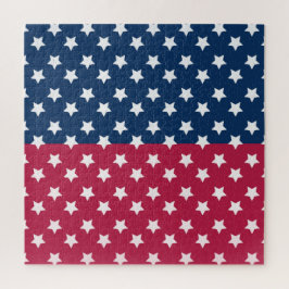 白い星付き青と赤の色のブロック ジグソーパズル