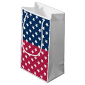 白い星付き青と赤の色のブロック スモールペーパーバッグ (裏面アングル)