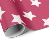 白い星付き青と赤の色のブロック ラッピングペーパー (ロールコーナー)