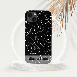 白い星座の黒い宇宙 iPhone 13ケース