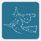 白い星空の魔女ハロウィーン スクエアシール (正面)