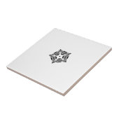 白い星黒の輪郭の白い背景 タイル (側面)