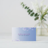 白い春の花の空 – 青の背景 名刺 (スタンド正面)