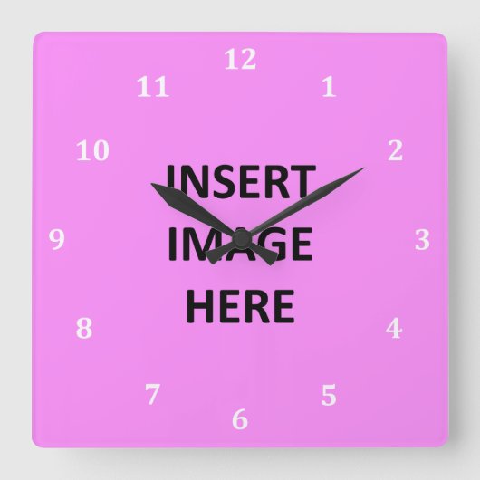 白い時字のカスタムなテンプレートはあなた専有物を作ります スクエア壁時計 (正面)