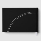 白い曲線とタイポグラフィ結婚黒 ゲストブック (裏面)