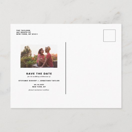 白い書お洒落道写真の日付を保存 案内ポストカード (裏面)