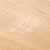 白い書かわいらし道リハーサルディナー アクリル招待状 (レイダウン)