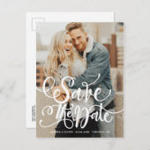 白い書はっきりした道モダン写真の日付を保存 案内ポストカード (正面/裏面)