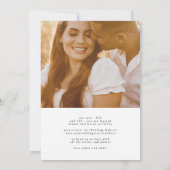 白い書エレガント跡の写真結婚The's セーブザデート (裏面)