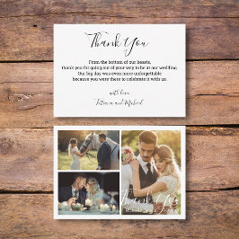 白い書結婚道の写真のコラージュ感謝していユー ノートカード