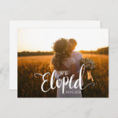 白い書道で結婚の知らせ ポストカード (正面/裏面)