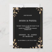 白い書道とフローラ結婚式招待状 招待状 (正面)