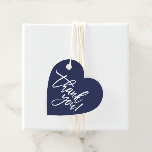 白い書道のモダンネイビーブルーありがとう フェイバータグ (インサイチュ)