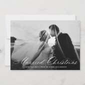 白い書道の休日結婚の発表 シーズンカード (正面)