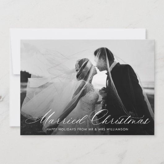 白い書道の休日結婚の発表 シーズンカード (正面)