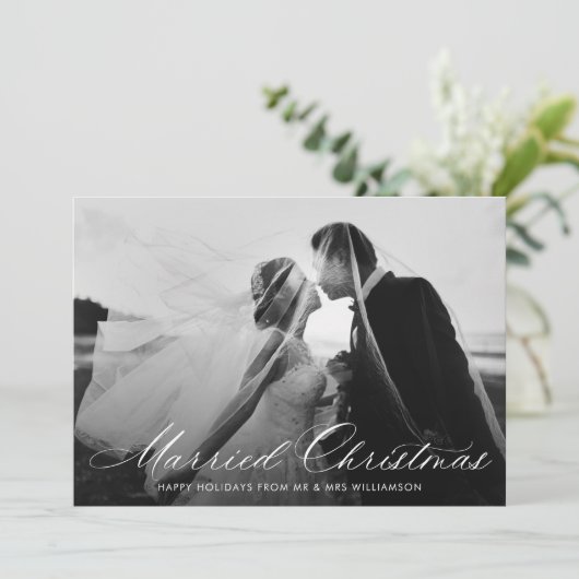 白い書道の休日結婚の発表 シーズンカード (スタンド正面)