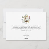 白い書道の休日結婚の発表 シーズンカード (裏面)