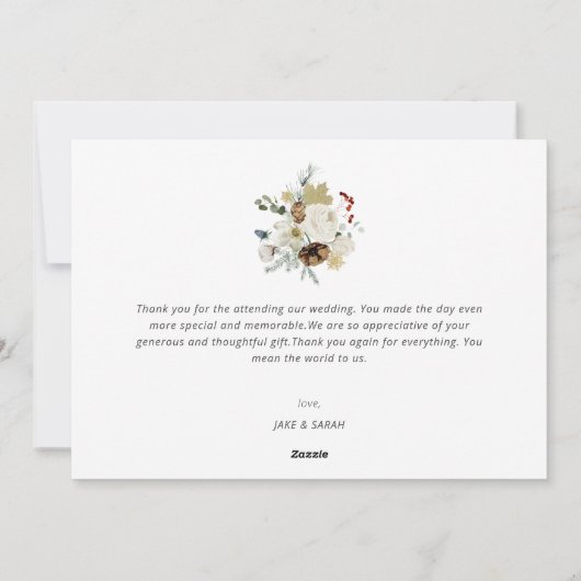 白い書道の休日結婚の発表 シーズンカード (裏面)