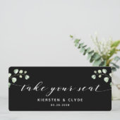 白い書道の緑あなたの座席のトップカードを取る 招待状 (スタンド正面)