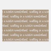 白い書道クリスマスの歌の詩クラフトラップ ラッピングペーパーシート (正面3)