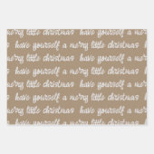 白い書道クリスマスの歌の詩クラフトラップ ラッピングペーパーシート (正面)