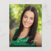 白い書道写真卒業ありがとう ポストカード (正面)