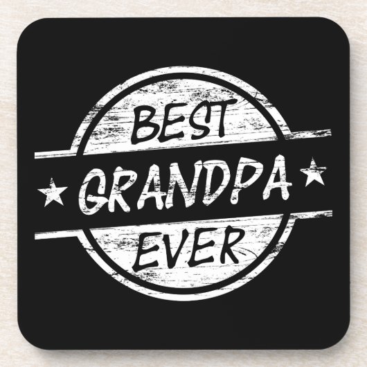 白い最も最高のな祖父 コースター (正面)