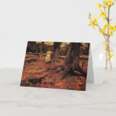 白い服の少女 森の中で(Vincent van Gogh) カード (黄色い花)