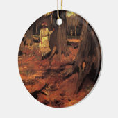 白い服の少女　森の中で（Vincent van Gogh） セラミックオーナメント (左)