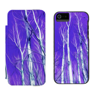 白い木が2月に濃い青い空 iPhone SE/5/5sウォレットケース