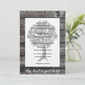 白い木と灰色の木の詩の結婚式招待状 招待状 (スタンド正面)