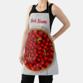 白い木にミントが付いたストロベリーケーキ エプロン (インサイチュ)