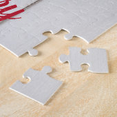 白い木にミントが付いたストロベリーケーキ ジグソーパズル (側面)