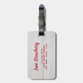 白い木にミントが付いたストロベリーケーキ ラゲッジタグ (裏面縦)