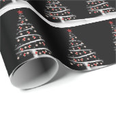 白い木に赤いソックス&ベースボールオーナメント ラッピングペーパー (ロールコーナー)