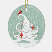 白い木のオーナメント セラミックオーナメント (左)