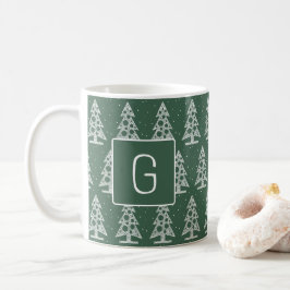 白い木のカスタムクリスマスイニシャルマグ コーヒーマグカップ