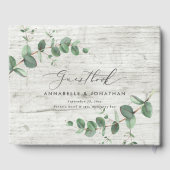 白い木のユーカリの素朴でシンプルなゲストブック ゲストブック (裏面)