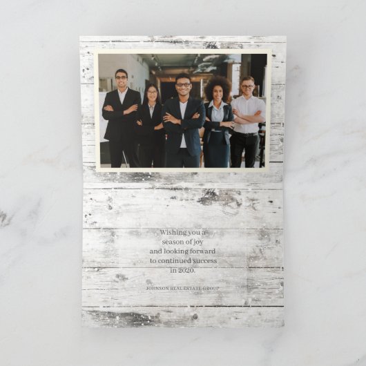 『白い木の上の喜びと松』 |祝日の挨拶 カード (内部)