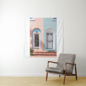 白い木の扉（格子） タペストリー (インサイチュ)