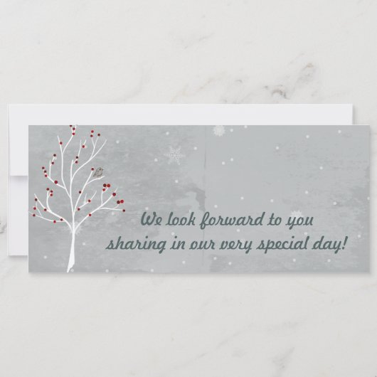 白い木の搭乗券の結婚式招待状 招待状 (裏面)